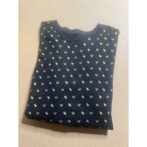 True Religion Brand Jeans Kids Black/Gold Monogram SS Crew Neck T-Shirt